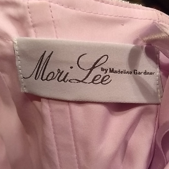 NWOT M Mori Lee lilac lace strapless corset gown - Picture 7 of 7